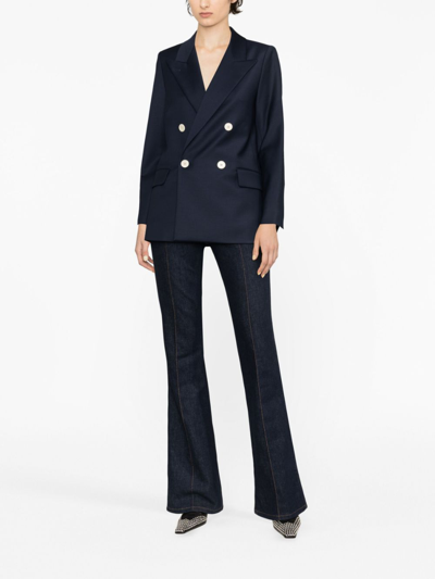 Shop Zadig & Voltaire View Double-breasted Blazer In Blue