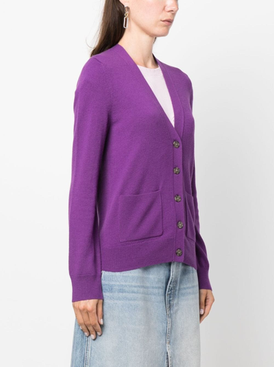 Shop Apc Louisa Wool Cardigan In Purple