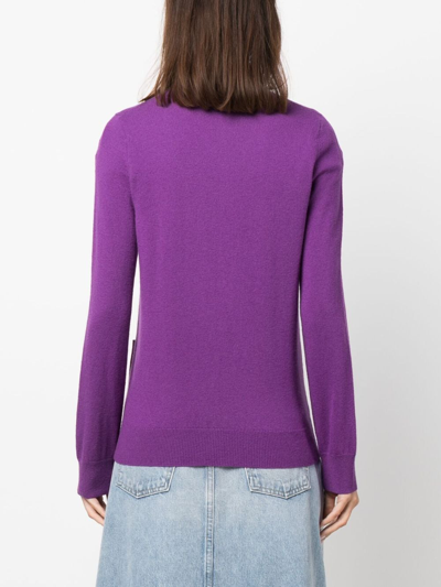 Shop Apc Louisa Wool Cardigan In Purple