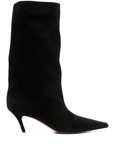 Shop Amina Muaddi - Black Fiona 60 Ankle Boots - Women's In Schwarz
