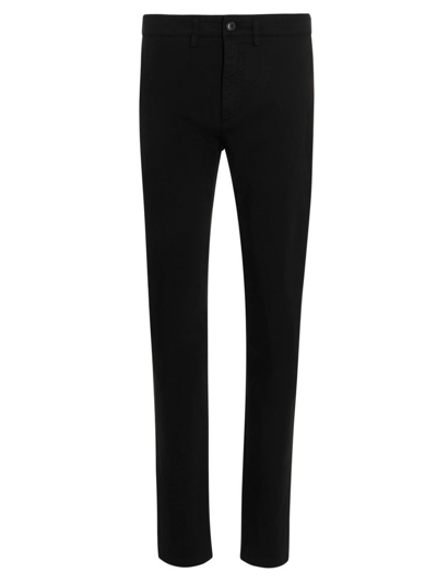 Shop Department 5 Mike Logo Patch Slim Fit Pants In Black