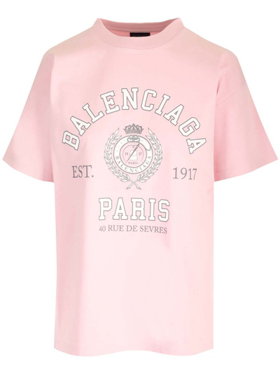 Shop Balenciaga College 1917 Medium Fit T In Pink