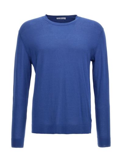Shop Pt Torino Crewneck Knitted Jumper In Blue