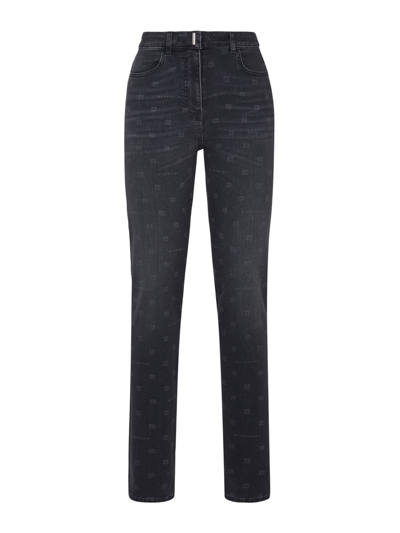 Shop Givenchy 4g Motif Skinny Jeans In Black