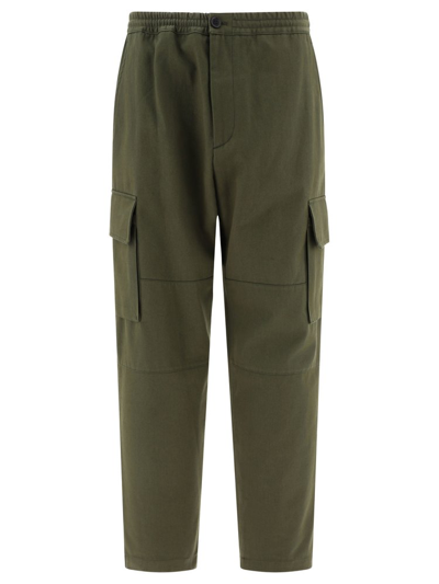 Shop Marni Button Detailed Cargo Trousers In Green