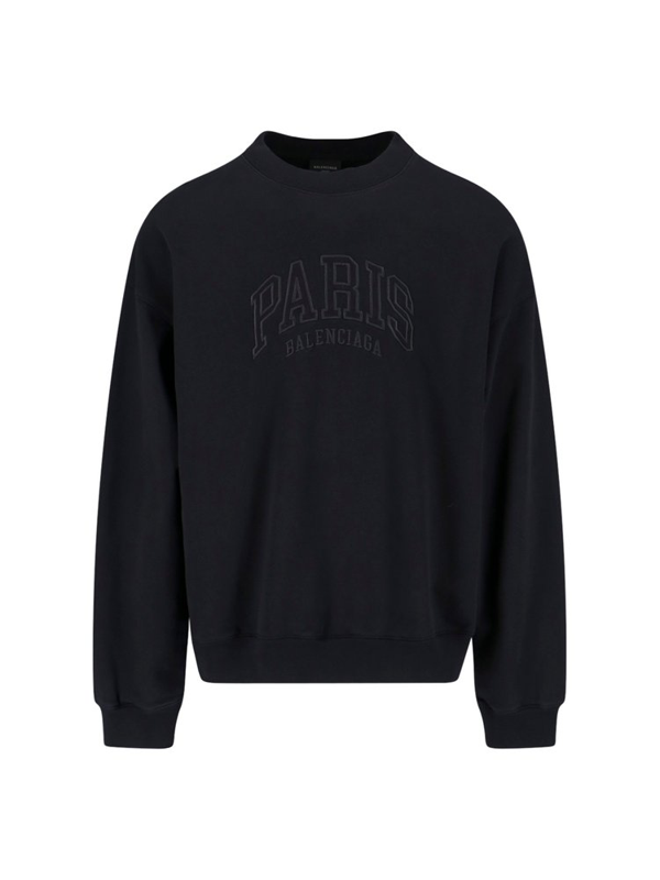 Balenciaga Cities Paris Embroidered Sweatshirt In Black | ModeSens