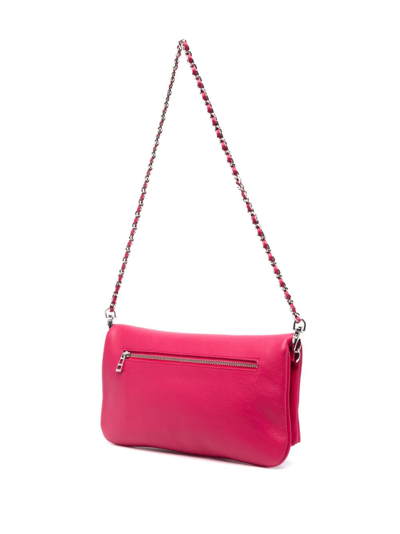 Shop Zadig & Voltaire Logo-plaque Leather Shoulder Bag In Pink