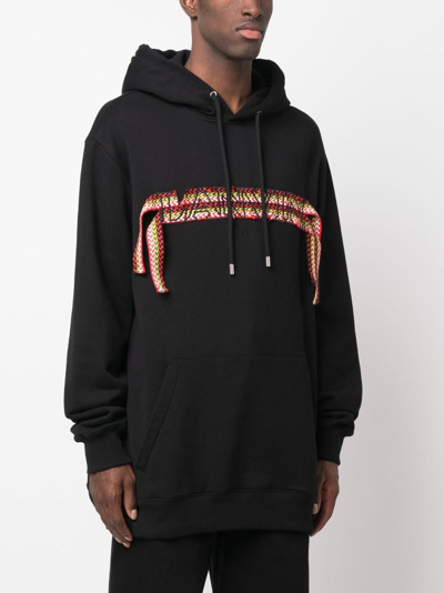 Shop Lanvin Oversized Logo-appliqué Hoodie In Black