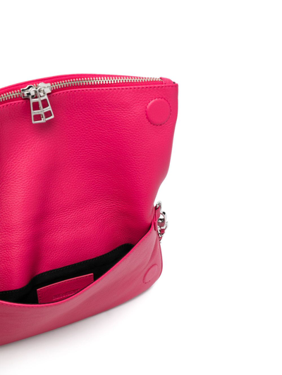 Shop Zadig & Voltaire Logo-plaque Leather Shoulder Bag In Pink