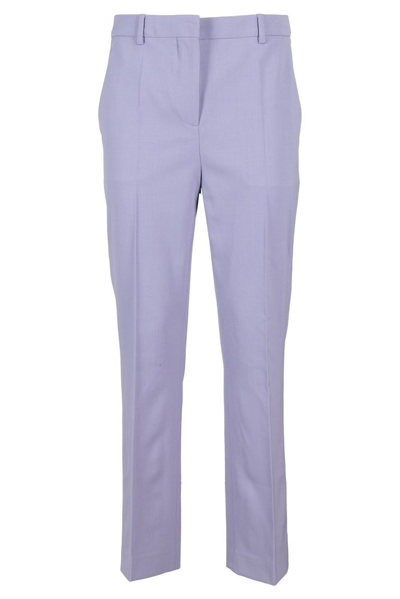 Shop Moschino Tailored Cropped Trousers In Purple
