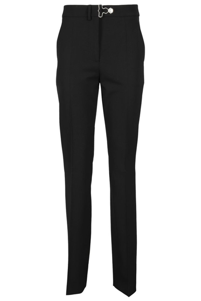 Shop Moschino Jeans Mid Rise Flared Trousers In Black