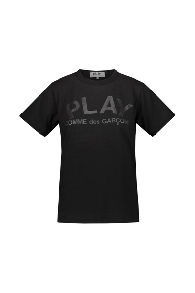 Shop Comme Des Garçons Play Logo Printed Crewneck T In Black