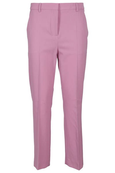 Shop Moschino Tailored Cropped Trousers In Pink