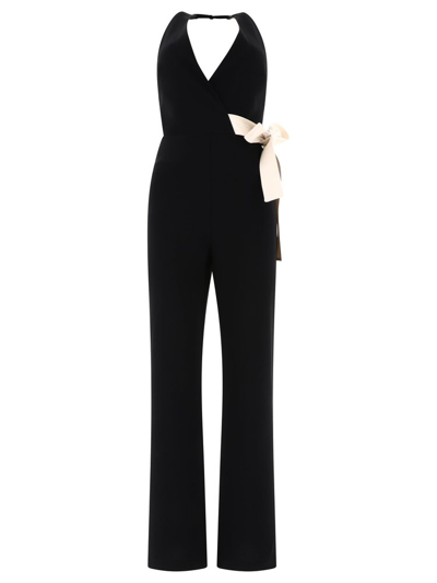 Shop Pinko Halterneck Sleeveless Belted Jumpsuit In Black