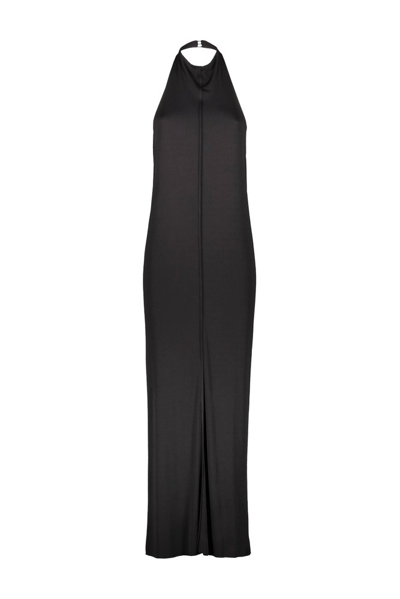 Shop The Row Brynlee Halterneck Sleeveless Long Dress In Black
