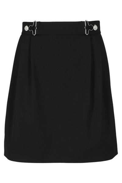 Shop Moschino Jeans Buckle Embellished Pencil Skirt In Black