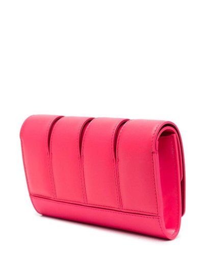 Shop Alexander Mcqueen 'the Slush' Pink Clutch With Skull Detail In Leather Woman