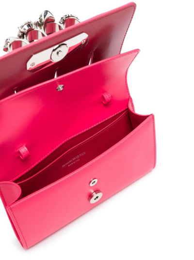 Shop Alexander Mcqueen 'the Slush' Pink Clutch With Skull Detail In Leather Woman