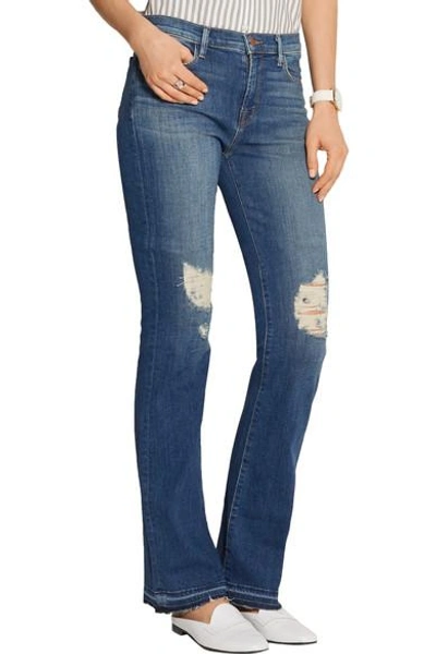 Shop J Brand Brya Distressed Mid-rise Bootcut Jeans