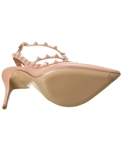 Shop Valentino Rockstud Caged 100 Leather Pump In Pink