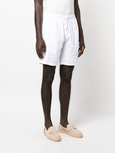 Shop Vilebrequin Logo-patch Linen Shorts In White
