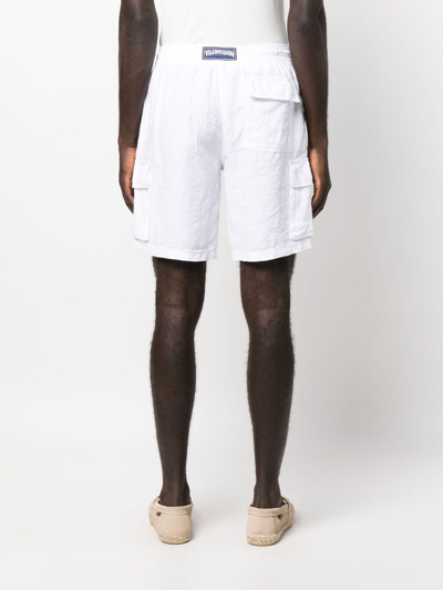 Shop Vilebrequin Logo-patch Linen Shorts In White