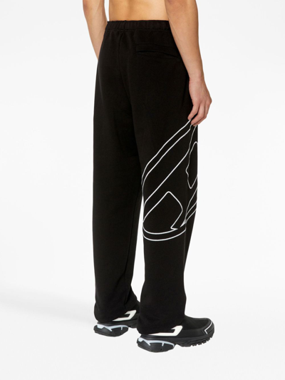 Shop Diesel Logo-embroidered Cotton Track Pants In Black