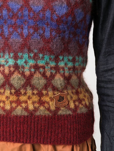 Dsquared2 Jacquard Logo-patch Vest In Brown
