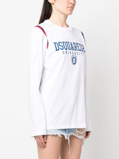 Shop Dsquared2 Graphic-print Cotton T-shirt In White