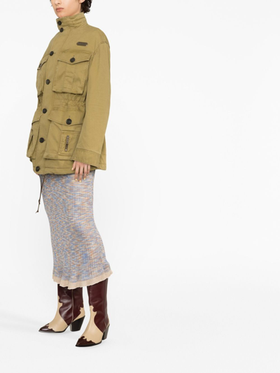 Dsquared2 Multi-pocket Funnel-neck Jacket In Green