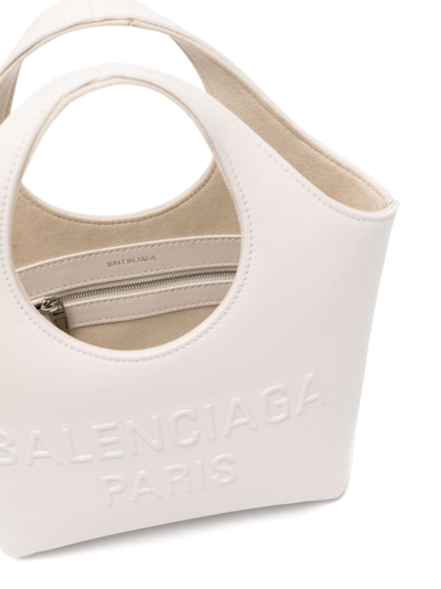 Shop Balenciaga Mary-kate Xs Leather Tote Bag In Neutrals