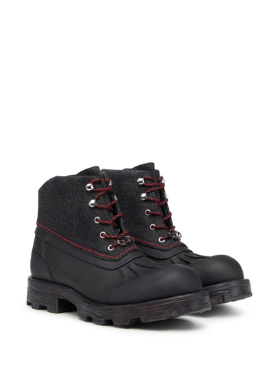 Shop Diesel D-hammer Abt D Leather Boots In Black
