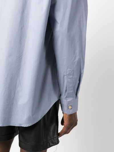 Shop Acne Studios Long-sleeve Button-down Shirt In Blue