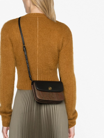 Etro Logo Shoulder Bag In Black