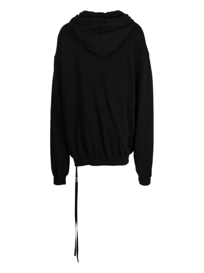 Shop Ann Demeulemeester Drop-shoulder Cotton Hoodie In Black