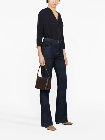 Giorgio Armani V-neck Straight Hem Blouse In Blue