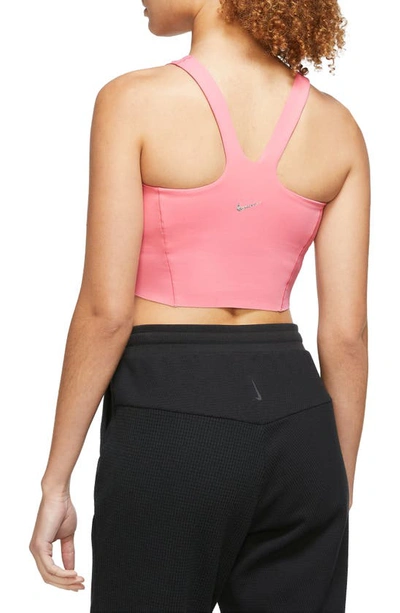 Shop Nike Yoga Dri-fit Luxe Crop Tank In Coralc/ Multic