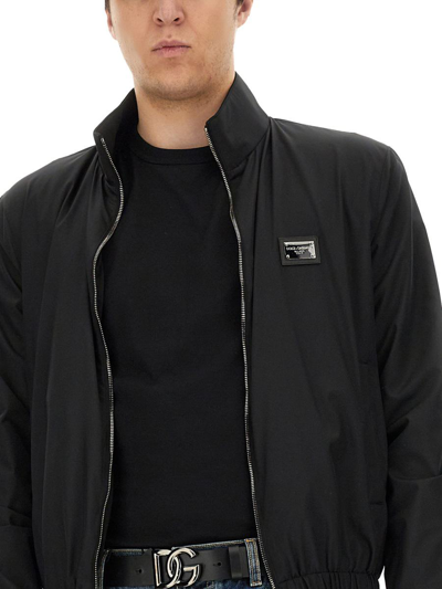 Shop Dolce & Gabbana Jacket With Logo Plaque In Black