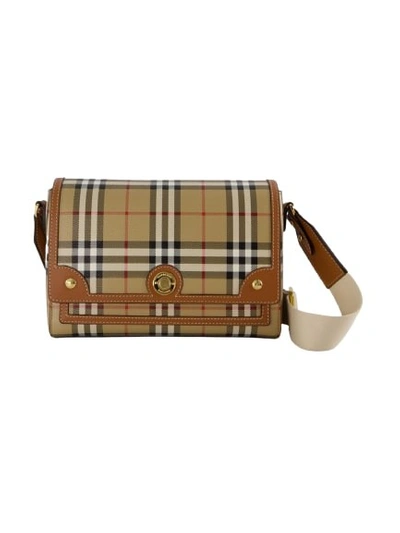 Shop Burberry Brown Cotton Hobo Md Note Bag