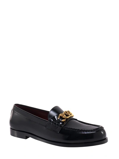Shop Valentino Leather Loafer In Black