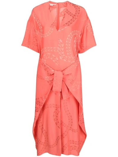 Shop Stella Mccartney Pink V-neck Midi Dress