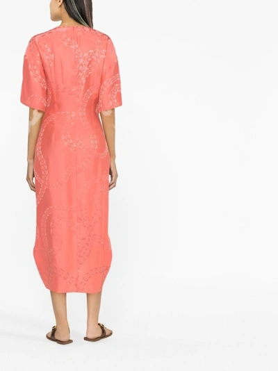Shop Stella Mccartney Pink V-neck Midi Dress