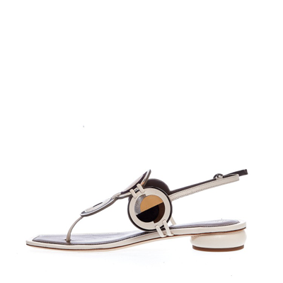 Shop Tory Burch Cream Flip Flop Sandal With Dove Gray Circles In White
