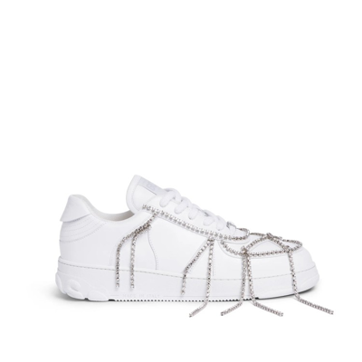 Shop Gcds Crystal Embellished Sneakers In White