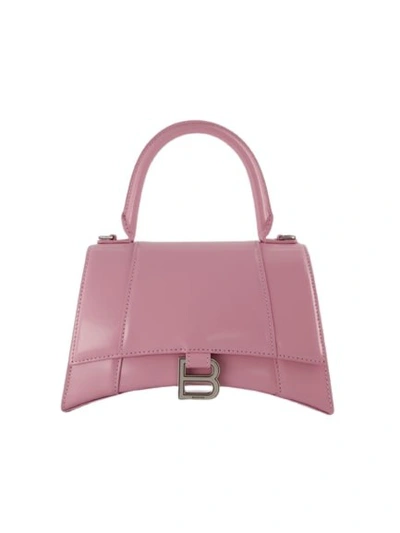 Shop Balenciaga Powder Pink Leather Hourglass S Bag