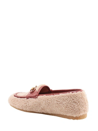 Shop Gucci Shearling Loafer In Neutrals