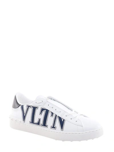 Shop Valentino Leather Sneakers With Lateral Logo In White