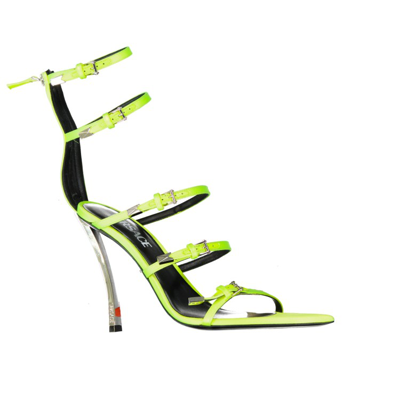 Shop Versace Pin-point Sandals In Green