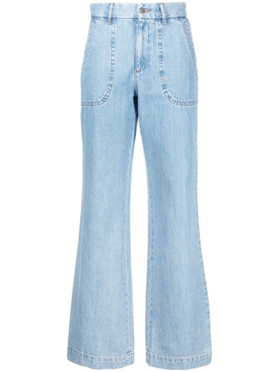 Shop Apc Seaside Flared Jeans In Blue