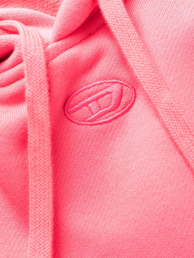 Shop Diesel D-roller Hoodie-style Asymmetric Midi Dress In Pink